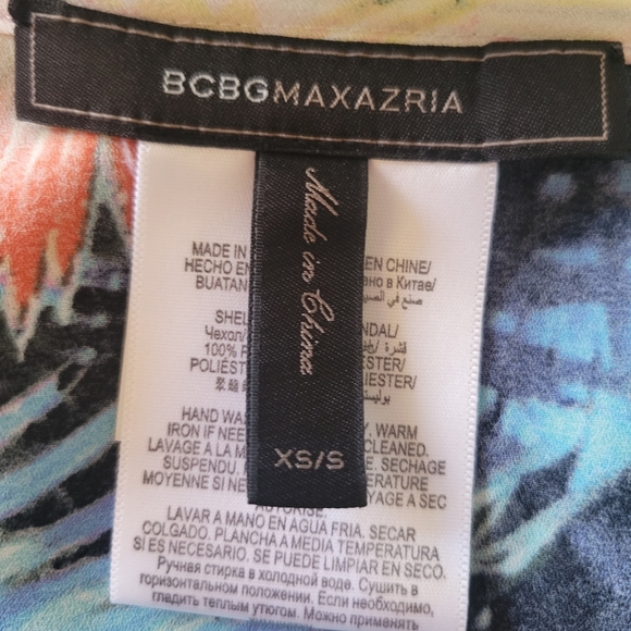 BCBGMAXAZRIA Dove Kaftan Swimsuit Cover Up Top Aqua Combo Caftan Flowy XS/S - Picture 8 of 10